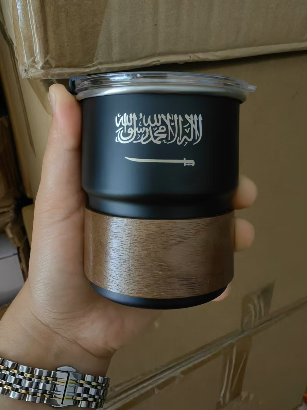 Outdoor Coffee Equipment - Suudi Arabistan Bayrağı Logo Paslanmaz Çelik